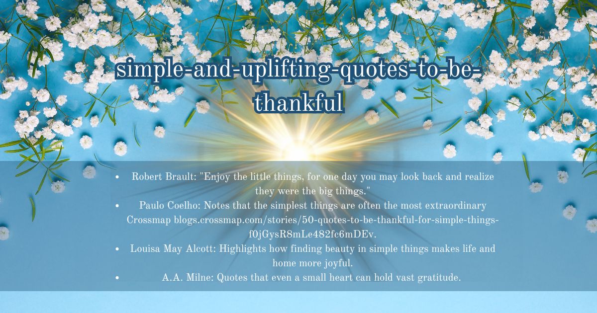 Simple and Uplifting Quotes