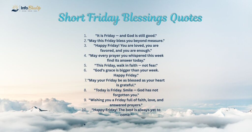 Short and Sweet Friday Blessings prayers